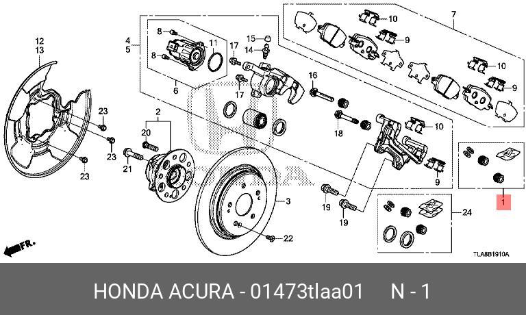 Ремкомплект суппорта - Honda 01473-TLA-A01
