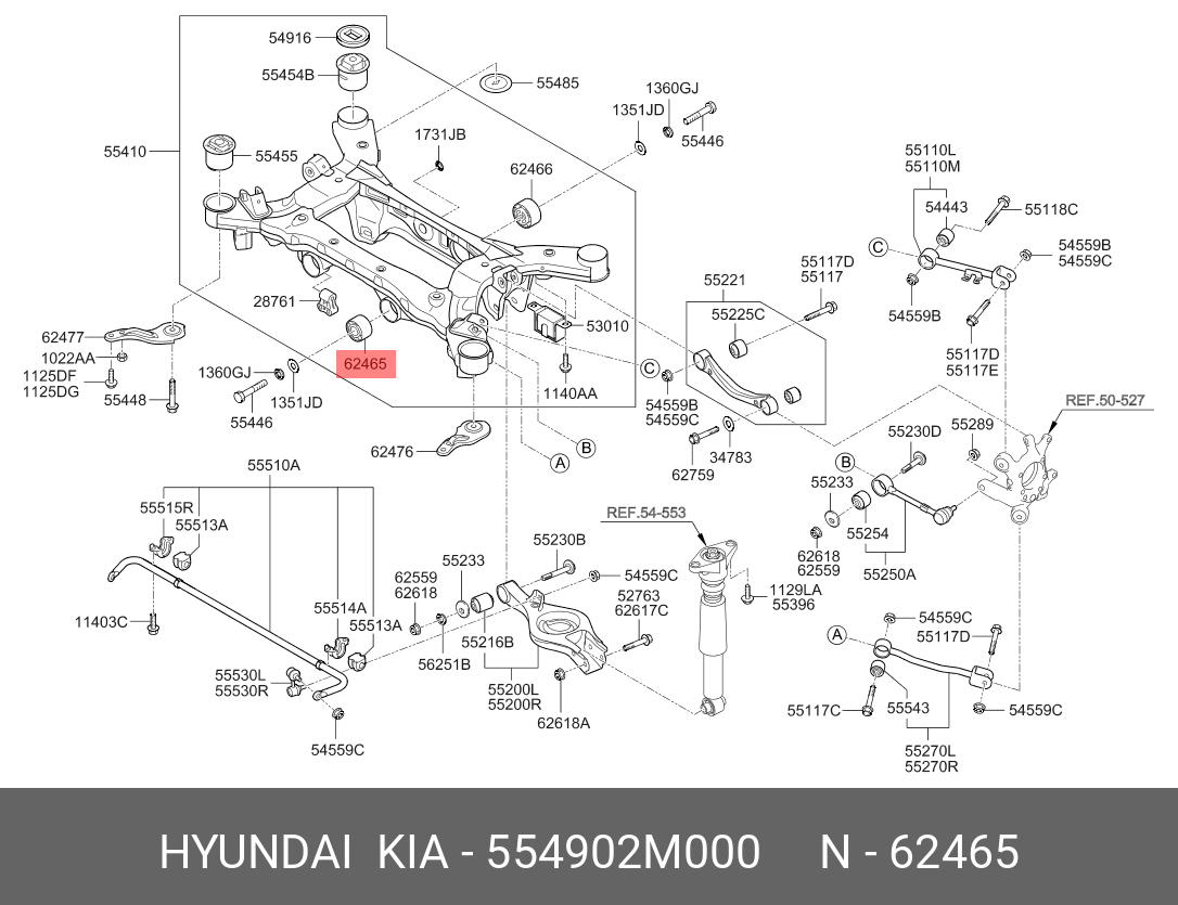 сайлентблок балки - Hyundai/Kia 554902M000