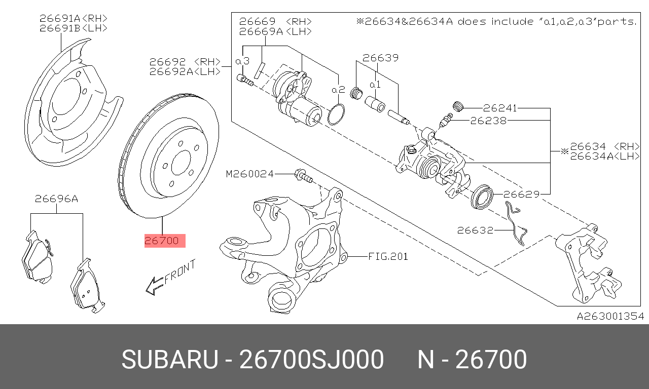 Тормозной диск, задний / brake disc r | зад | - Subaru 26700SJ000