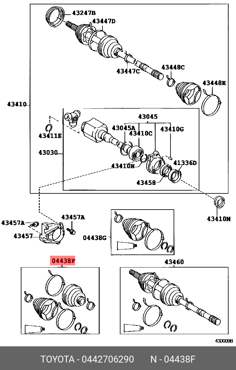 Пыльник шруса внутренний 0442706290 acv30/camry 40 09- - Toyota 442706290