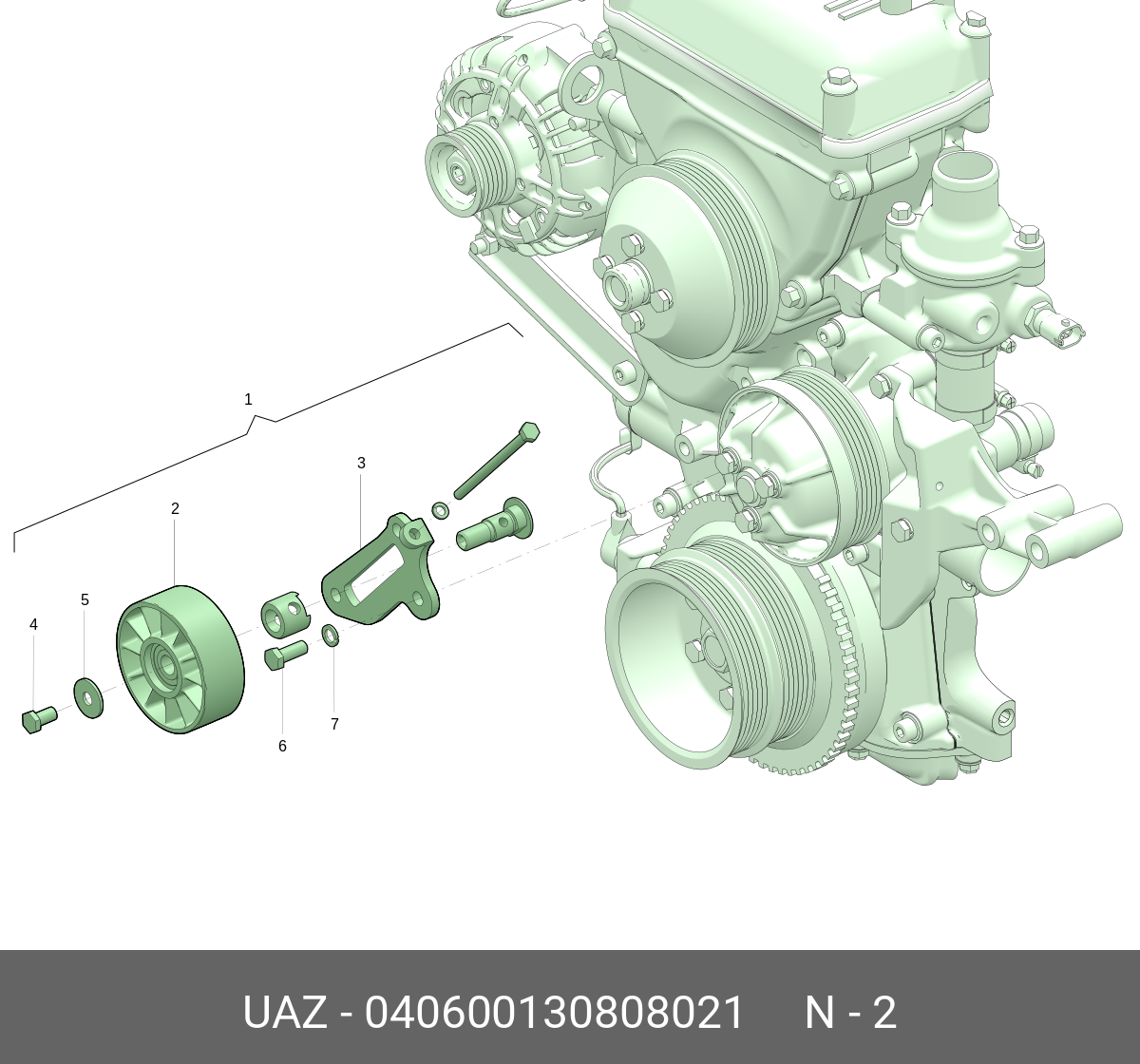 Ролик натяжной (для А/М газ, уаз, ДВ. ЗМ - UAZ 40600130808021