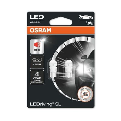 LEDriving SL (3поколение) 0,6w/12v W5W w2.1x9.5d красный bli2 2шт - Osram 2825DRP-02B