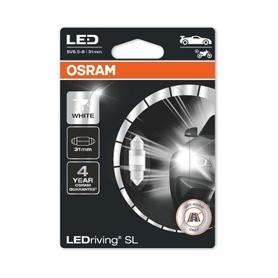 LEDriving SL (3поколение) 1,0w/12v C5W (31 mm) sv8.5-8 bli1 белый 6000k - Osram 6438DWP-01B