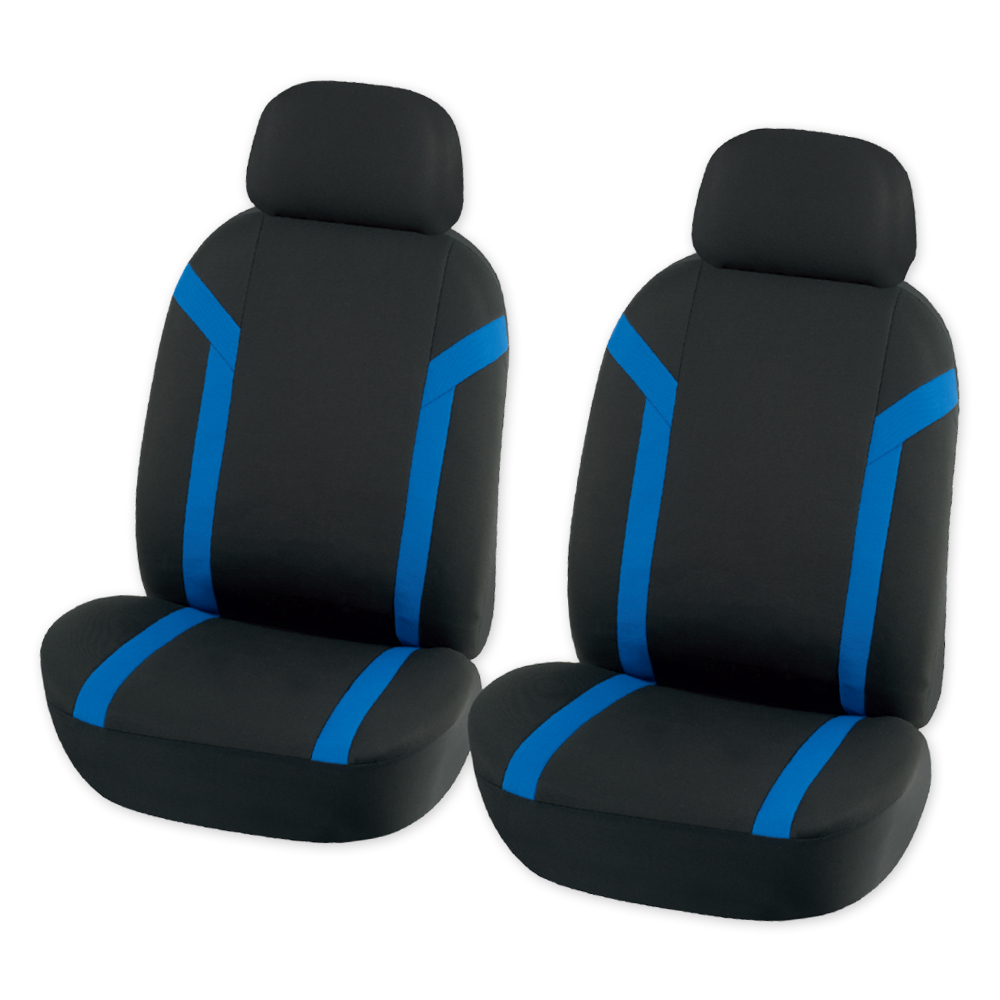 Чехол-рубашка на переднее сиденье с подголовником черный с синей полосой 4пр - ARNEZI A0508007
