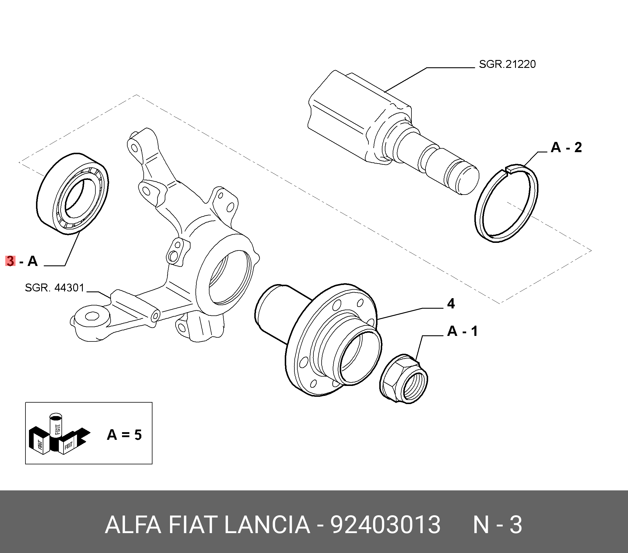 Подшипник ступицы bravo - Fiat/Alfa/Lancia 924030130