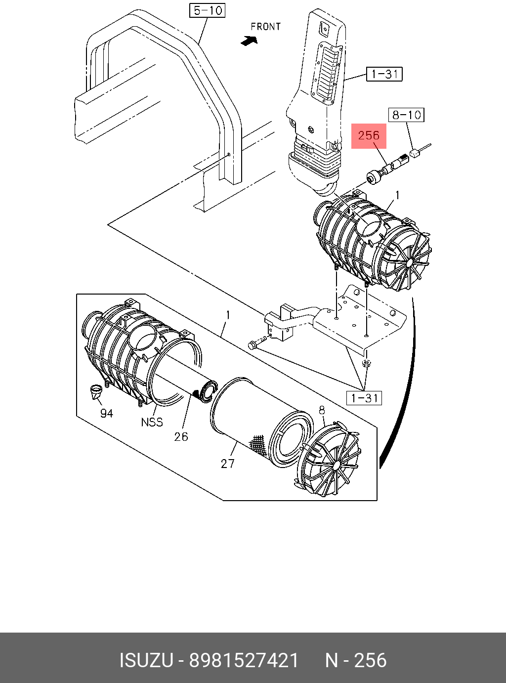 Датчик дмрв 4hk1/6hk1 fvr34/fsr90 - Isuzu 8981527421