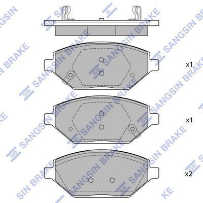 Колодки тормозные передние - Sangsin SP4278