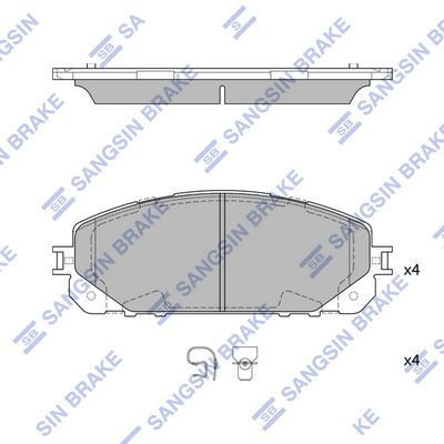 Колодки тормозные jeep cherokee 14-15 перед. | перед | - Sangsin SP4008A