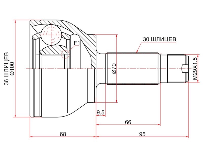Шрус наружный mercedes viano 03-/vito 03- - SAT ME206