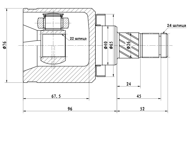 Шрус внутренний nissan almera N16 01-03 qg15 - SAT NI664