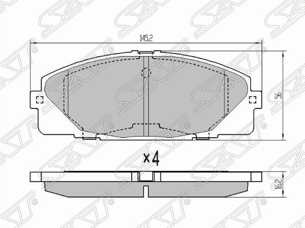 Колодки тормозные перед toyota hiace/regiusace 04- (с керамическим наполнением) - SAT ST0446526260CR