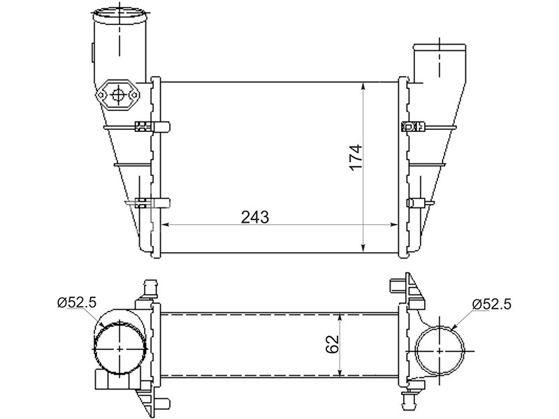 Радиатор интеркулера audi a4/s4 94-98/a6 97-04/vw PAS B5 97-00 - SAT ST058145805G