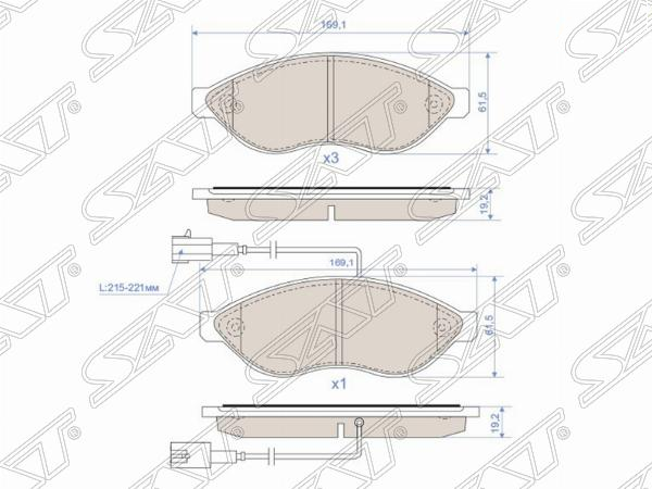 Колодки тормозные перед peugeot boxer 06-/fiat ducato/citroen jumper 06- R15 (с керамическим наполне | перед | - SAT ST1612433980CR