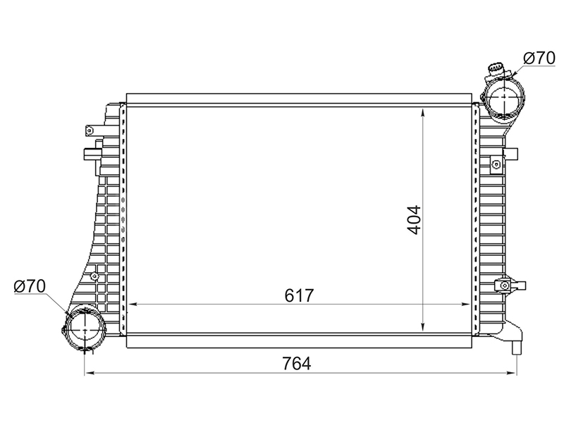 Радиатор интеркулера VW PAS 1.9td 05-10 - SAT ST1K0145803Q