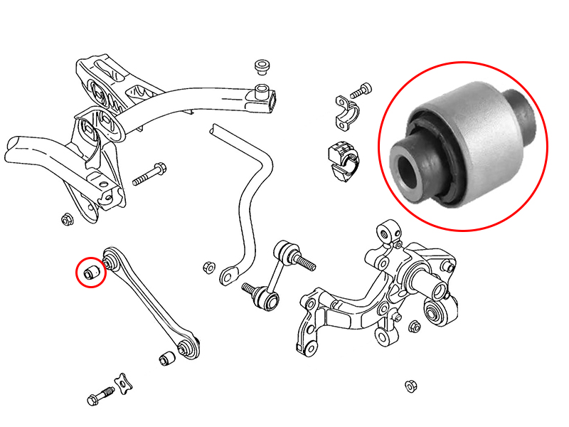 Сайлентблок задней верхней поперечной тяги (внутр)VW jetta 05-16/pas 05-15/tiguan 07-/skoda yeti - SAT ST1K0501529JB1