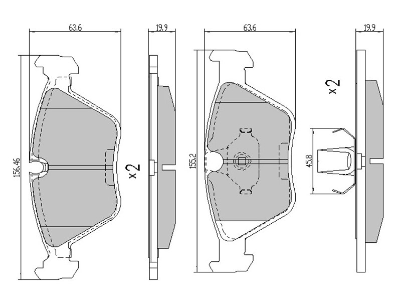 Колодки тормозные перед BMW X3 e83/3 E46 - SAT ST34116779652