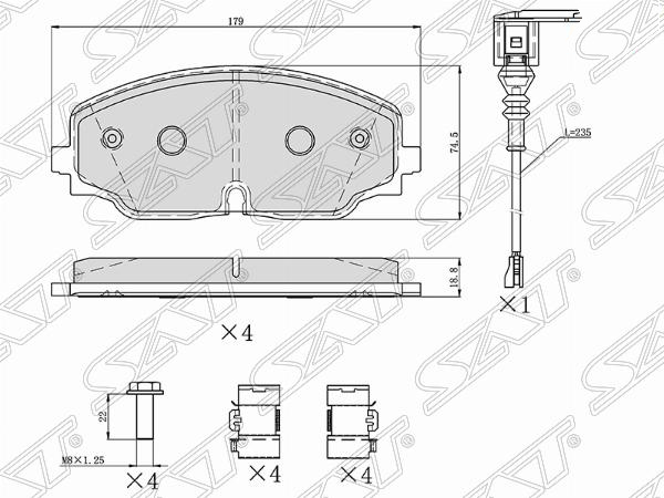 Колодки тормозные перед VW teramont 18- - SAT ST3QF698151