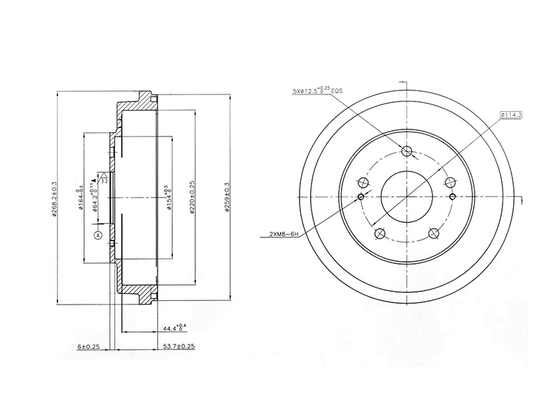 Барабан тормозной задний Honda rd1/2 gh3/4, , r=110 - SAT ST42610S70000