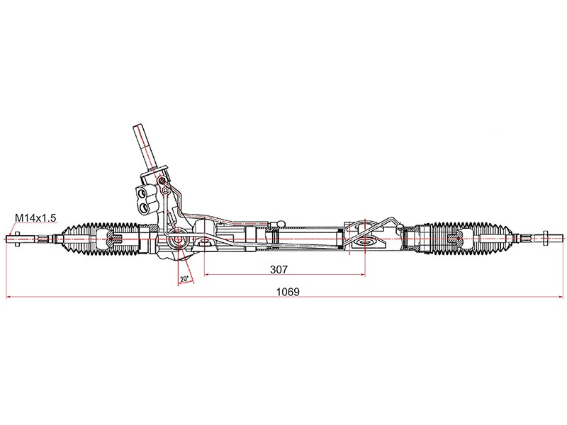 Рейка рулевая nissan terrano 14-/renault duster 10- LHD - SAT ST490012993R