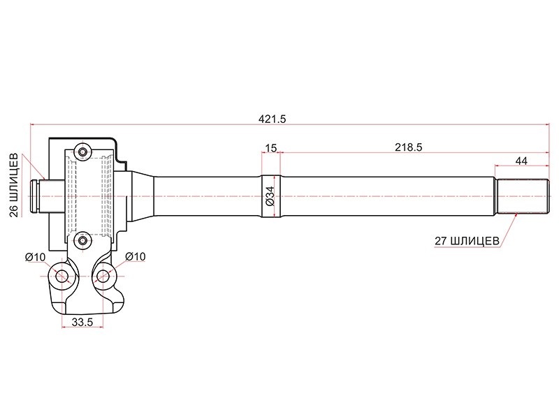 Вал промежуточный приводной RH 4WD KIA sportage SL 10-16/hyundai ix35 10my 09-15 - SAT ST495602S250