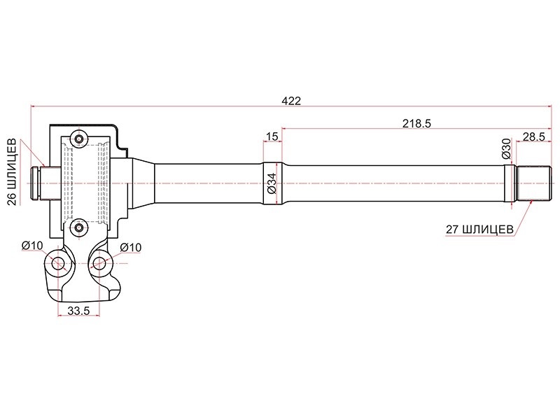 Вал промежуточный приводной RH MT KIA sportage SL 10-16/hyundai ix35 10my 09-15 - SAT ST495602S350