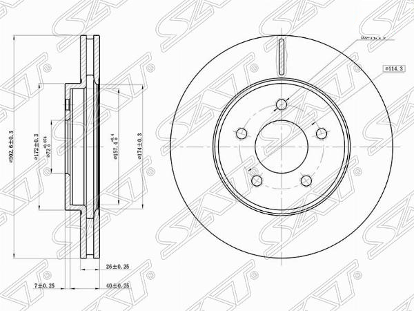 Диск тормозной перед  ford maverick 00-08/mazda tribute 00-08 (303mm) - SAT ST5185249