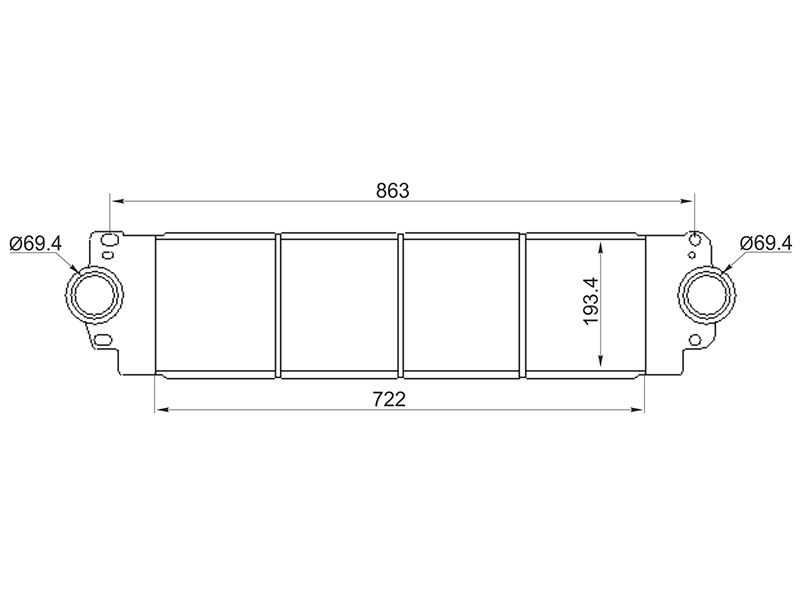 Радиатор интеркулера VW transporter t5/multivan 03- - SAT ST7H0145804A