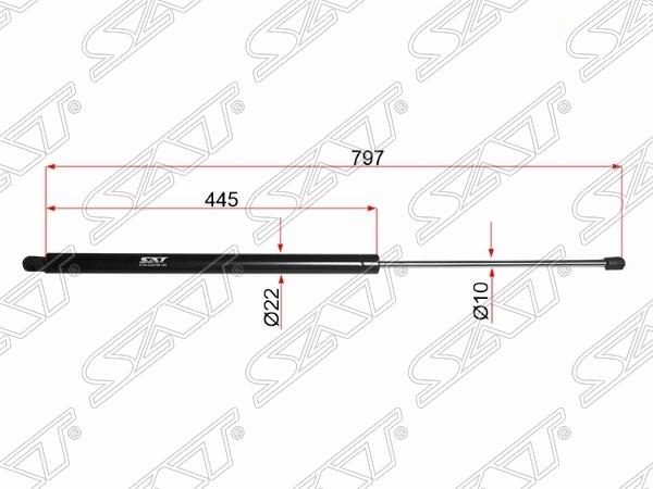 Амортизатор багажника mercedes vito (638) 96- - SAT STA6389800464