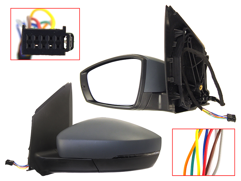 Зеркало VW polo 4D 15-20 /polo 09- HBK LH поворот, 8конт. - SAT STVWP5940G2