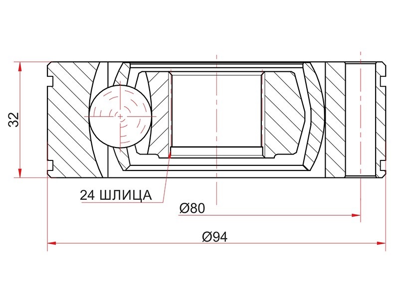 Шрус карданного вала hyundai terracan/kia sorento 01-07 - SAT VW653