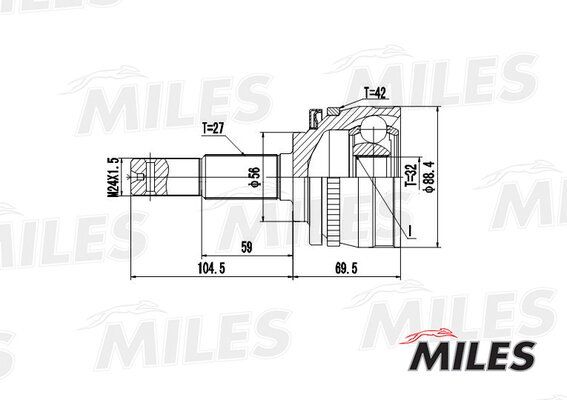 Шрус nissan bluebird/primera 1.8/2.0 85-96 нар. ABS - Miles GA20295
