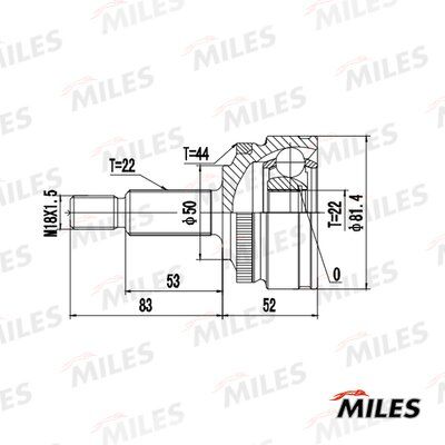 Шрус volvo 440/460/480 1.7-2.0 86-96 нар.(ABS) - Miles GA20503