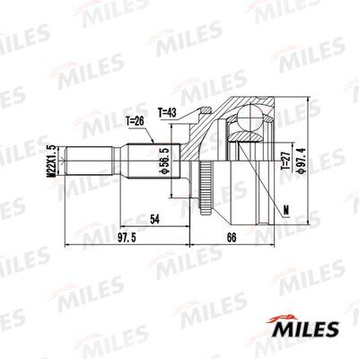 Шрус volvo s40/v40 1.9d/2.0 97-04 нар.(ABS) - Miles GA20511