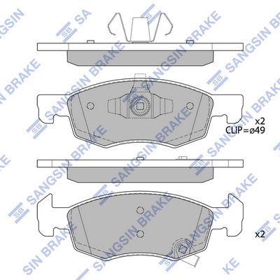 _колодки дисковые передние!   Opel Corsa e 1.2/1.4 14> - Sangsin SP4195