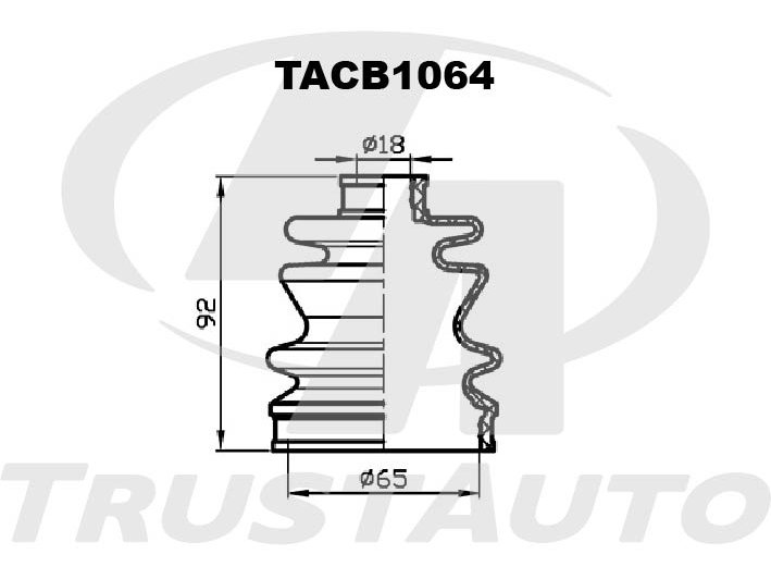 Пыльник привода наружный (65x92x18) - TRUSTAUTO TACB1064