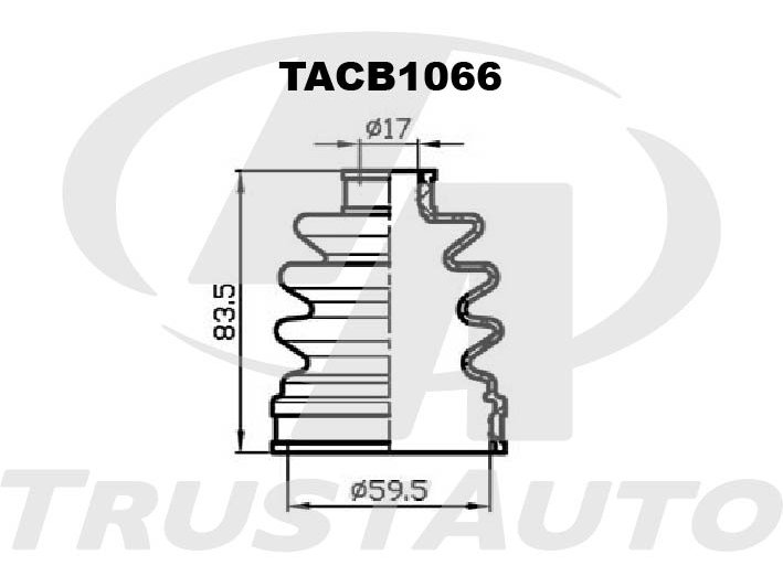 Пыльник привода наружный (59,5x83,5x17) - TRUSTAUTO TACB1066