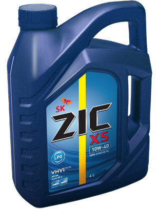 масло моторное  X5 LPG 10w40 SM п/синт. 4л*4 акция 2017 для работы на Газе - ZIC 162666