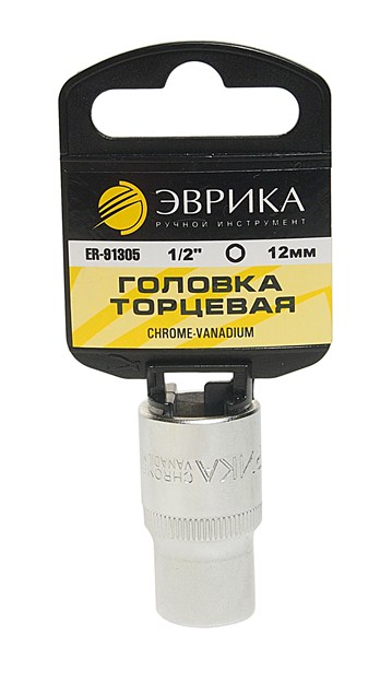 Головка торцевая 12мм 1/2 6-гранная L=40мм - ЭВРИКА ER91305