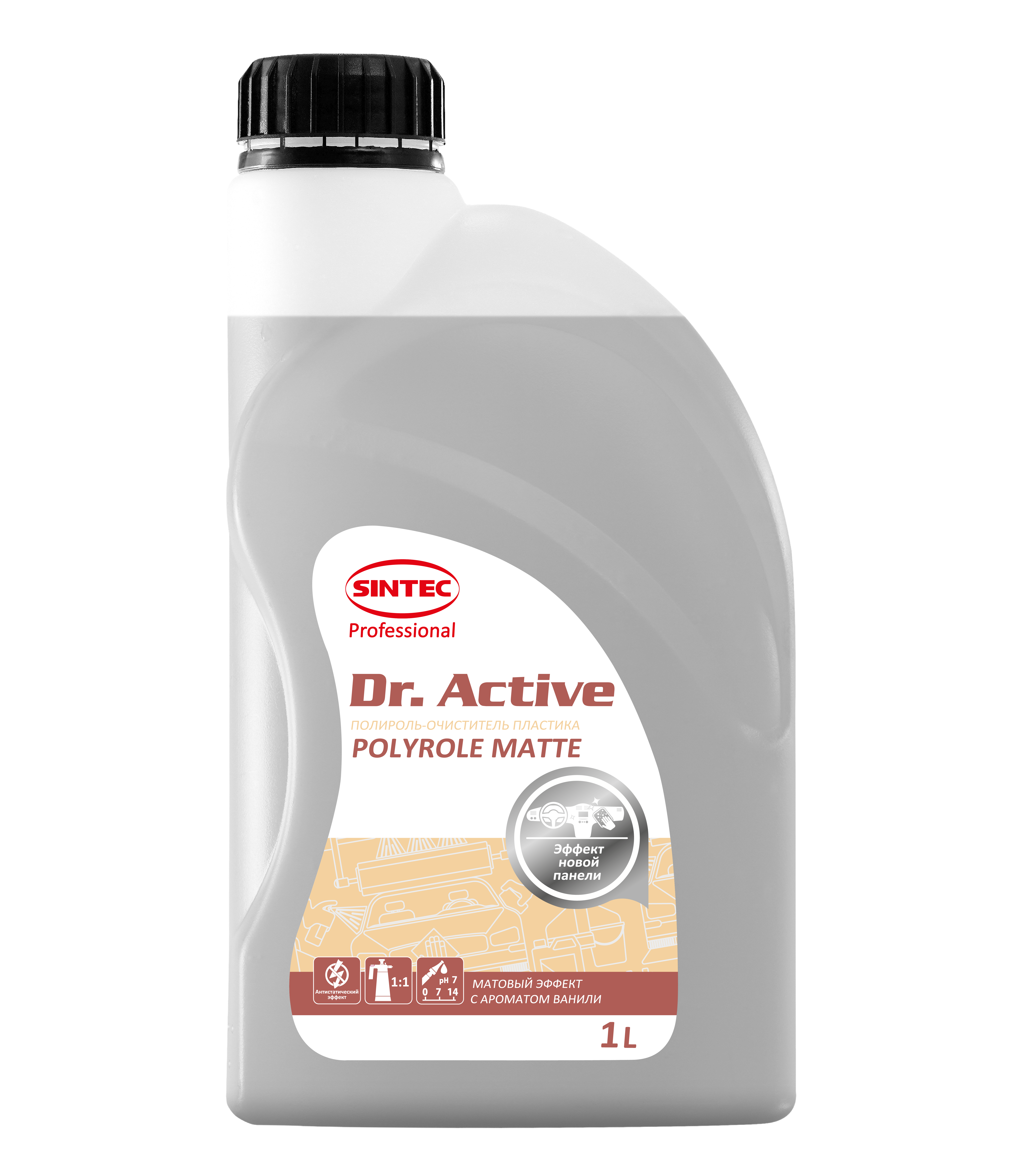 Dr. Active Полироль-очиститель пластика Polyrole Matte ваниль 1л - SINTEC 801735