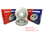 Диск тормозной передний перфорированный Range Rover Sport 3.6 TD 06-Range Rover III 4.2 05-, 1218899 - Devers 121889992