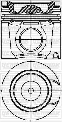 114,00 mm. Поршень с пальцем,с кольцами - YENMAK 3103366000