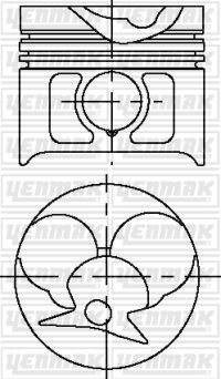 87,00 mm. Порш.+палец,с кольцами (2,5x2,0x3,0) - YENMAK 3103608000