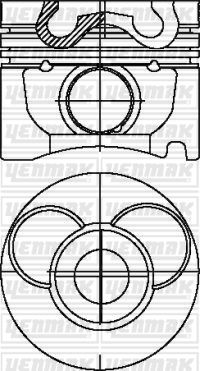 89,00 mm. Порш.+палец,с кольцами - YENMAK 3103609000