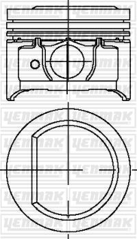76,00 mm. Поршень с пальцем,с кольцами - YENMAK 3103769000