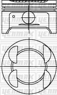 79,00 mm. Поршень с пальцем,с кольцами - YENMAK 3103795000