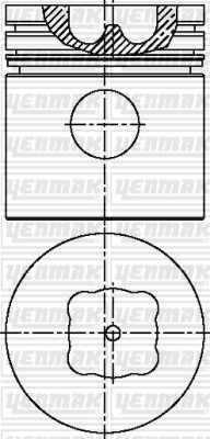 100,00 mm. Поршень с пальцем,с кольцами - YENMAK 3103850000