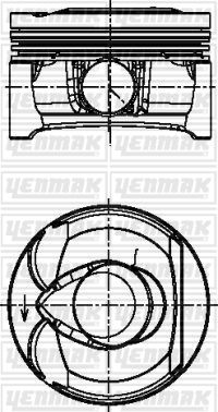 77,00 mm. Порш.+палец,с кольцами 1,2(MoP)x1,2x2,0 - YENMAK 3104129000