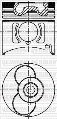 93,00 mm Поршень с пальцем,с кольцами - YENMAK 3104389000