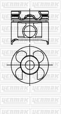 89,00 mm Поршень с кольцами + палец - YENMAK 3104568000