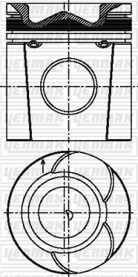 135,03 mm. Поршень с пальцем,с кольцами - YENMAK 3104944000